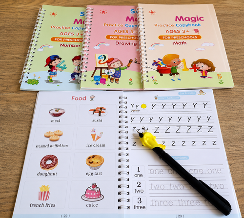 Magic Practice Copybook for Kids (4 Books + 10 Refills)