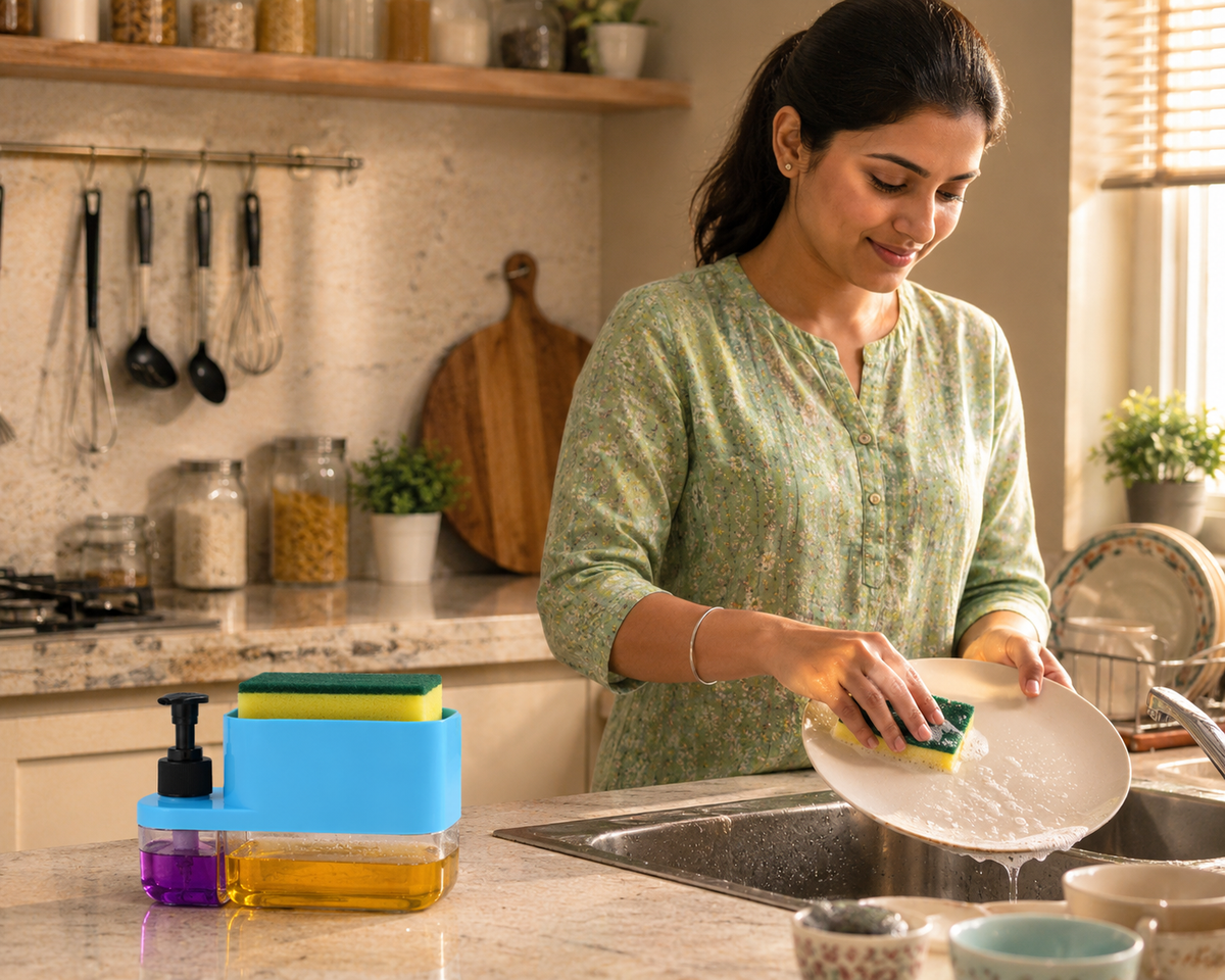 3-in-1 Kitchen Soap Dispenser & Sponge Holder